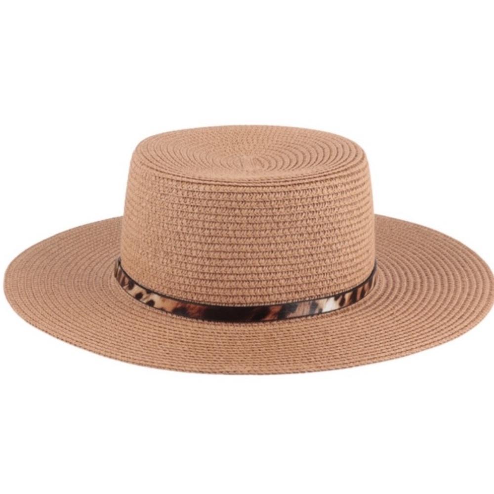 PANAMA BRIM HAT W/ Leopard strap!! - Picture 3 of 5